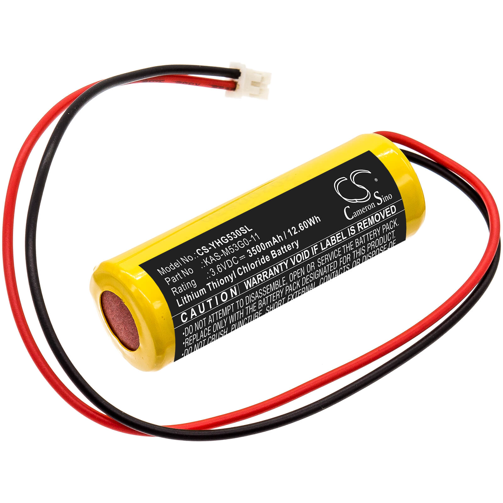 3.6V, 3500mAh, Li-SOCl2 Battery fits Yamaha, Kas-m53g0-10, 12.6Wh