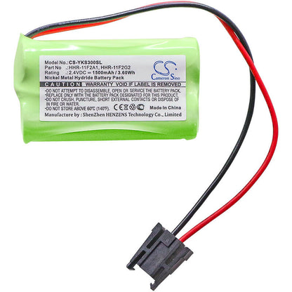 2.4V, 1500mAh, Ni-MH Battery fits Yokogawa, Cs1000, Cs-3000, 3.6Wh