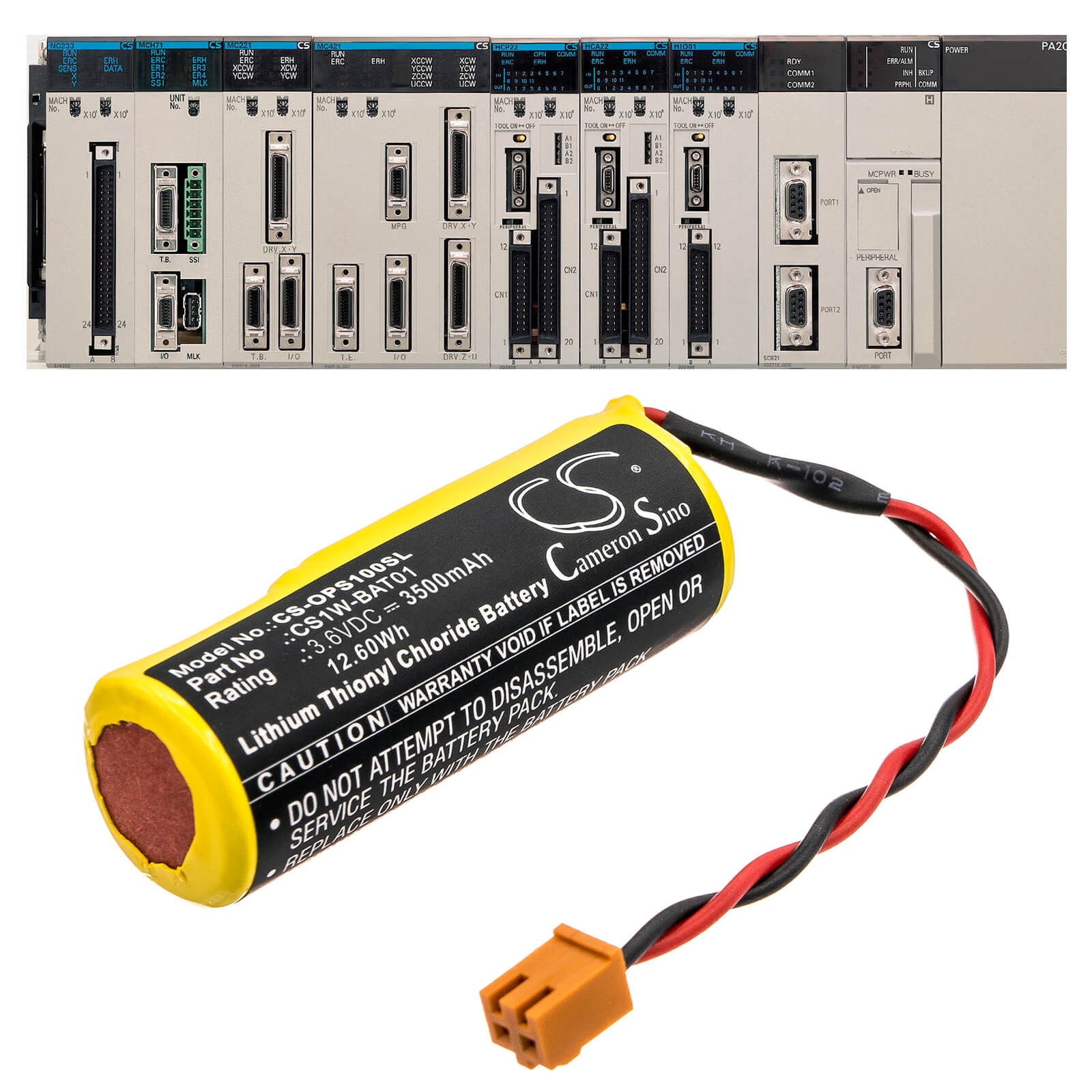 3.6V, 3500mAh, Li-SOCl2 Battery fits Panasonic, Vr-004, Vr-006, 12.6Wh
