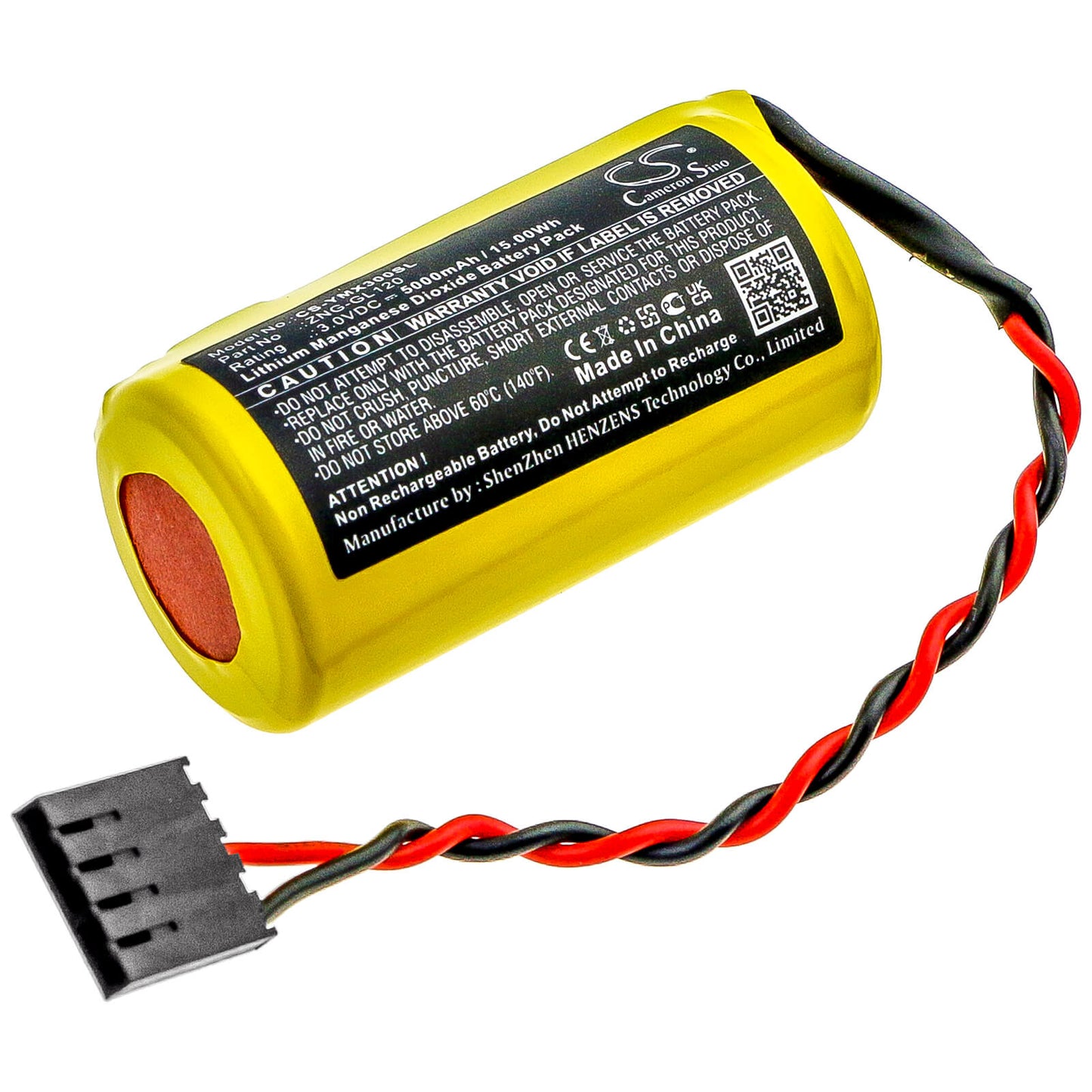 3.0V, 5000mAh, Li-MnO2 Battery fits Yaskawa, Yasnac Mx3, 15Wh