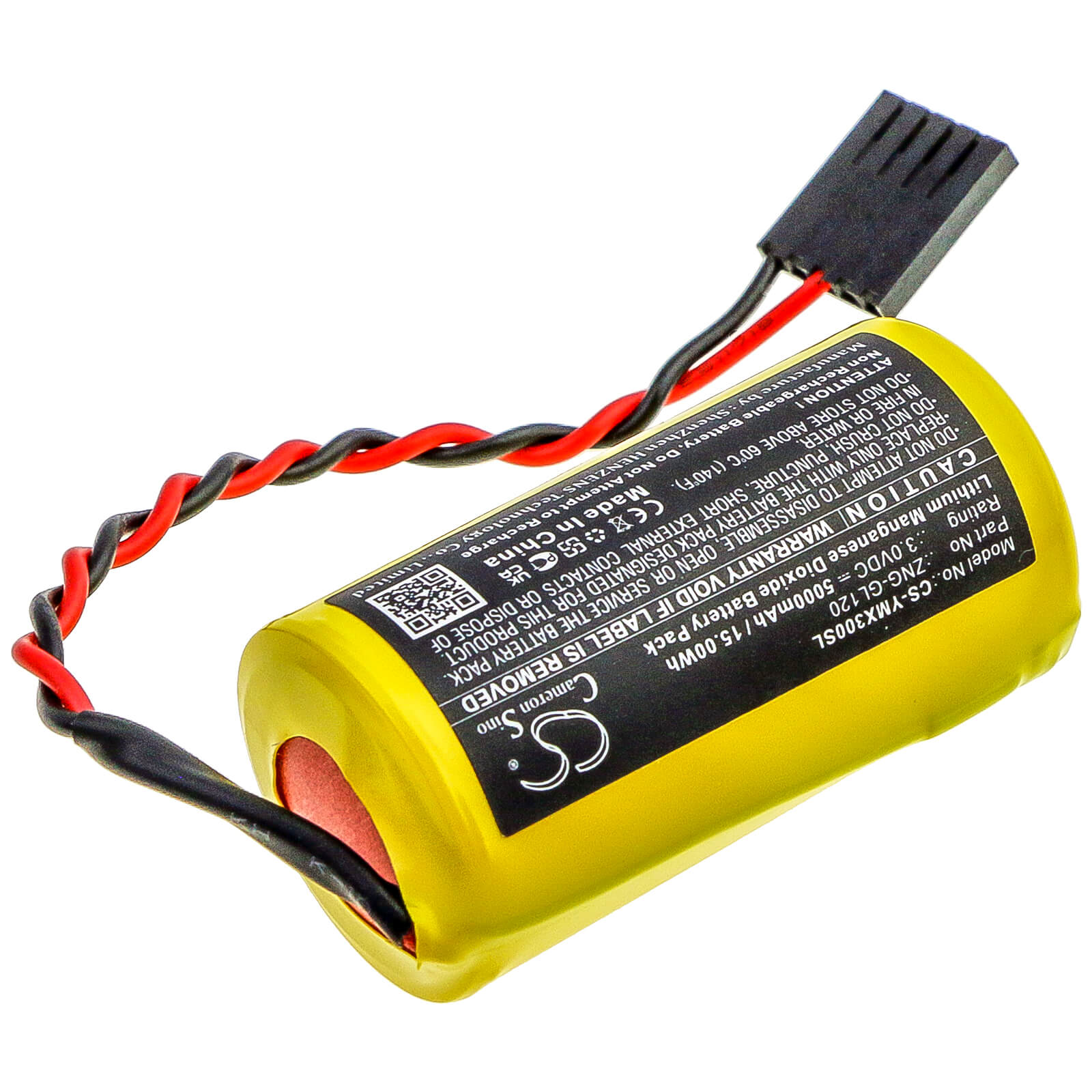 3.0V, 5000mAh, Li-MnO2 Battery fits Yaskawa, Yasnac Mx3, 15Wh