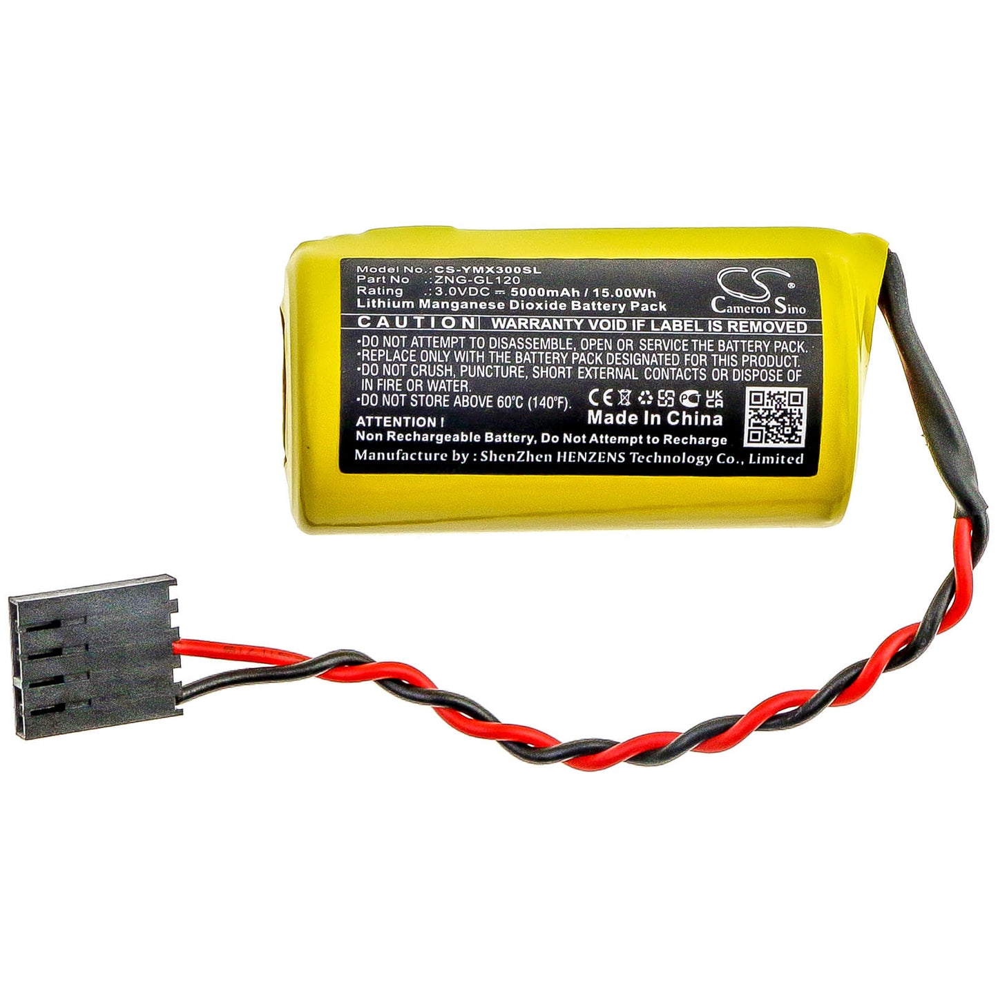 3.0V, 5000mAh, Li-MnO2 Battery fits Yaskawa, Yasnac Mx3, 15Wh