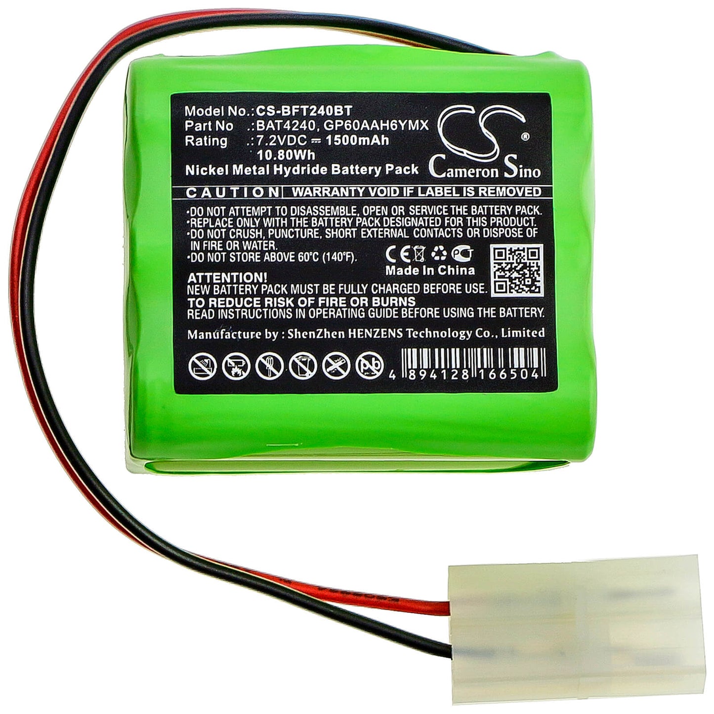 7.2V, 1500mAh, Ni-MH Battery fits Burley, Gas Fire, 10.8Wh
