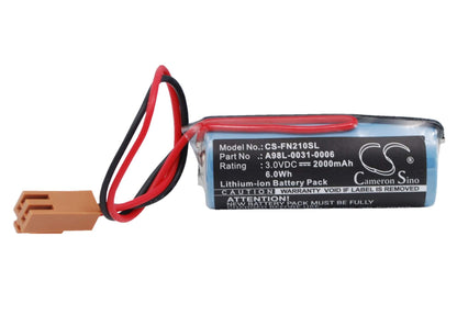 3.0V, 2000mAh, Li-MnO2 Battery fits Ge, Fanuc Cnc 16/18-b, Fanuc Cnc 21-b, 6Wh