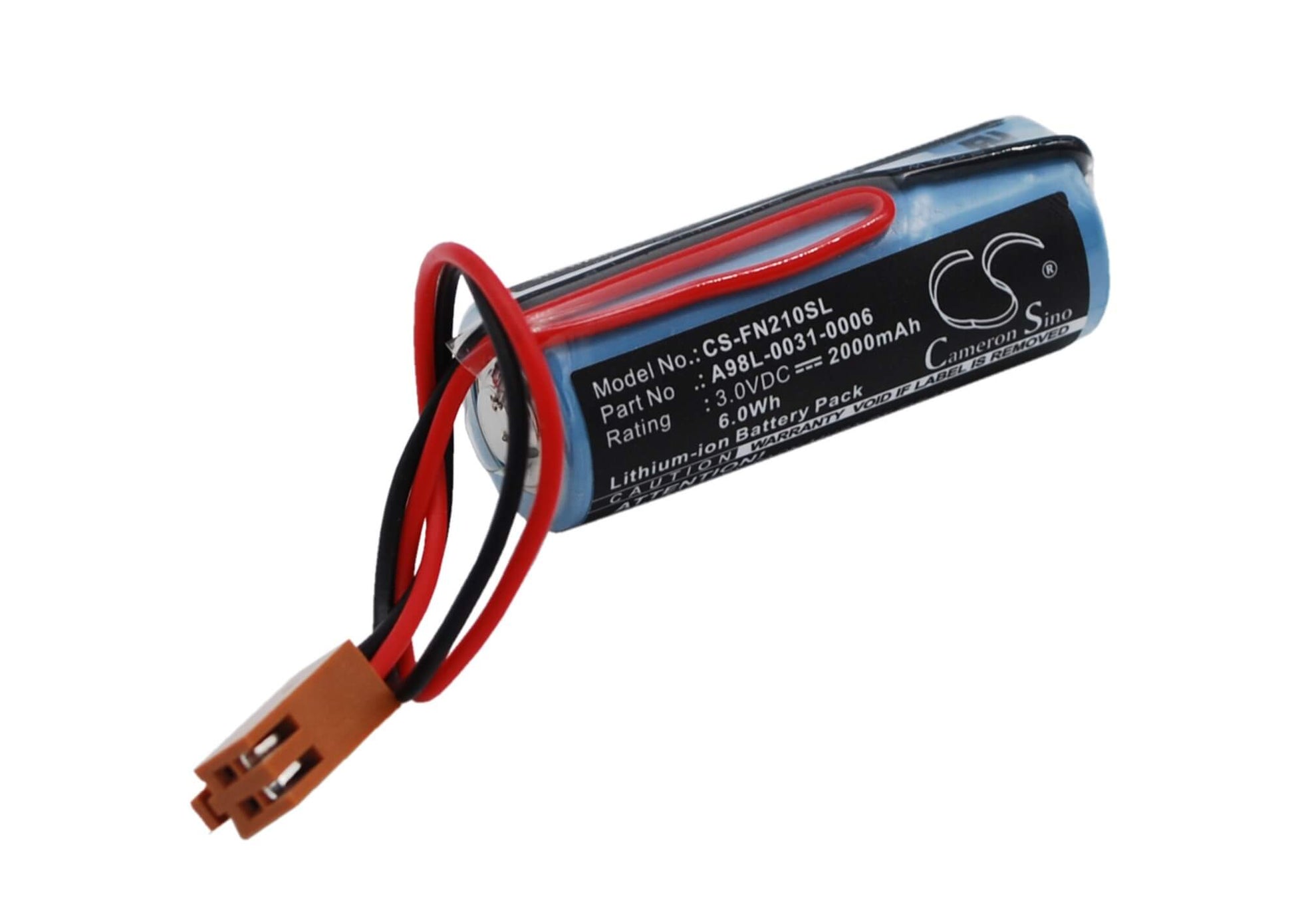 3.0V, 2000mAh, Li-MnO2 Battery fits Ge, Fanuc Cnc 16/18-b, Fanuc Cnc 21-b, 6Wh