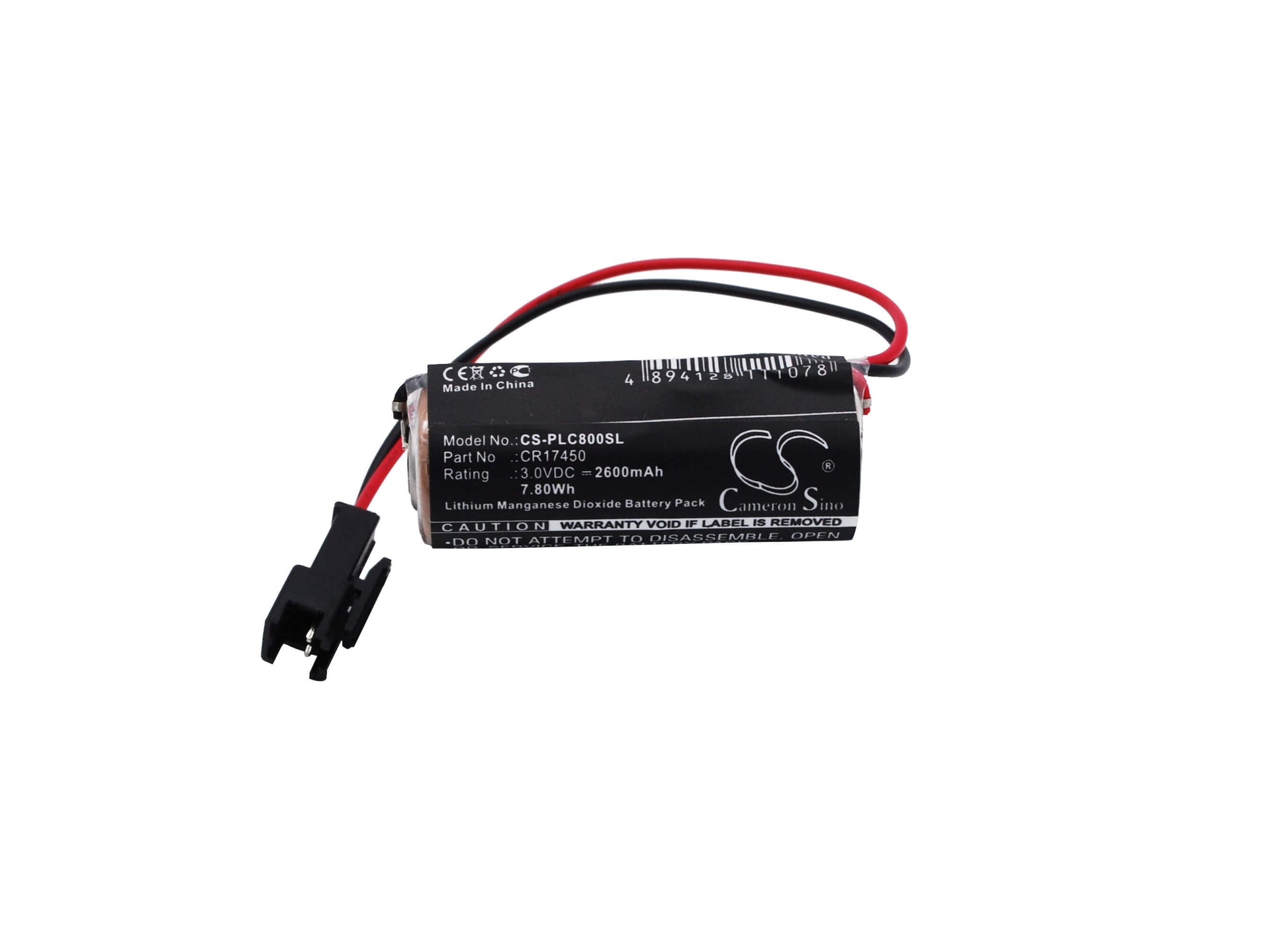 3.0V, 2600mAh, Li-MnO2 Battery fits Sanyo, Cr8.l, Cr8.lhc, 7.8Wh