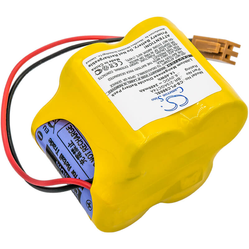 6.0V, 2400mAh, Li-MnO2 Battery fits Fanuc, 18-t Series Programmable Logic, Alpha Isv Cnc System Amplifier, 14.4Wh