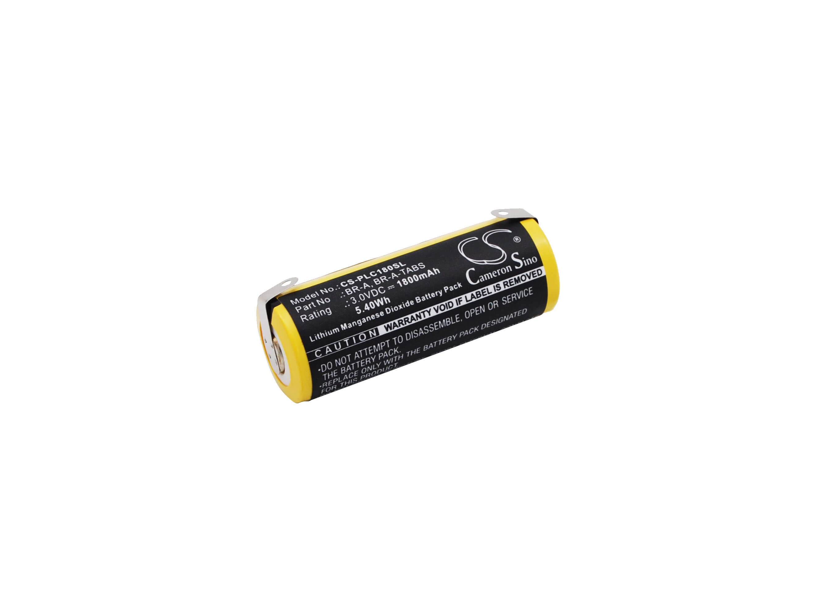 3.0V, 1800mAh, Li-MnO2 Battery fits Panasonic, Automated Meter Reading, Br-a, 5.4Wh