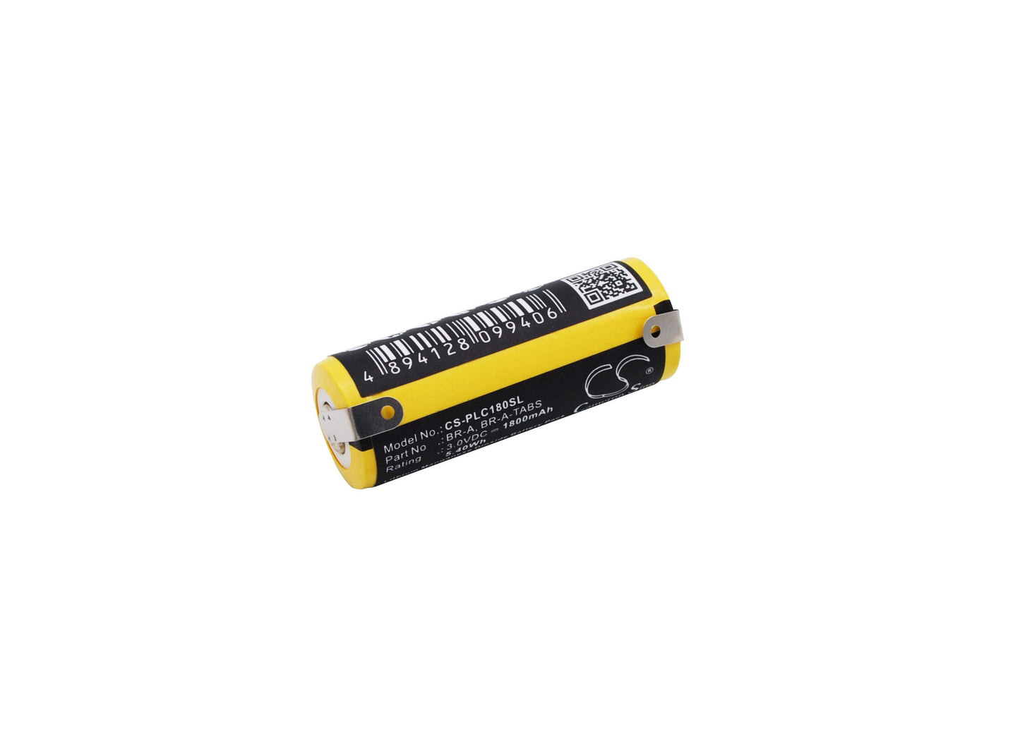 3.0V, 1800mAh, Li-MnO2 Battery fits Panasonic, Automated Meter Reading, Br-a, 5.4Wh