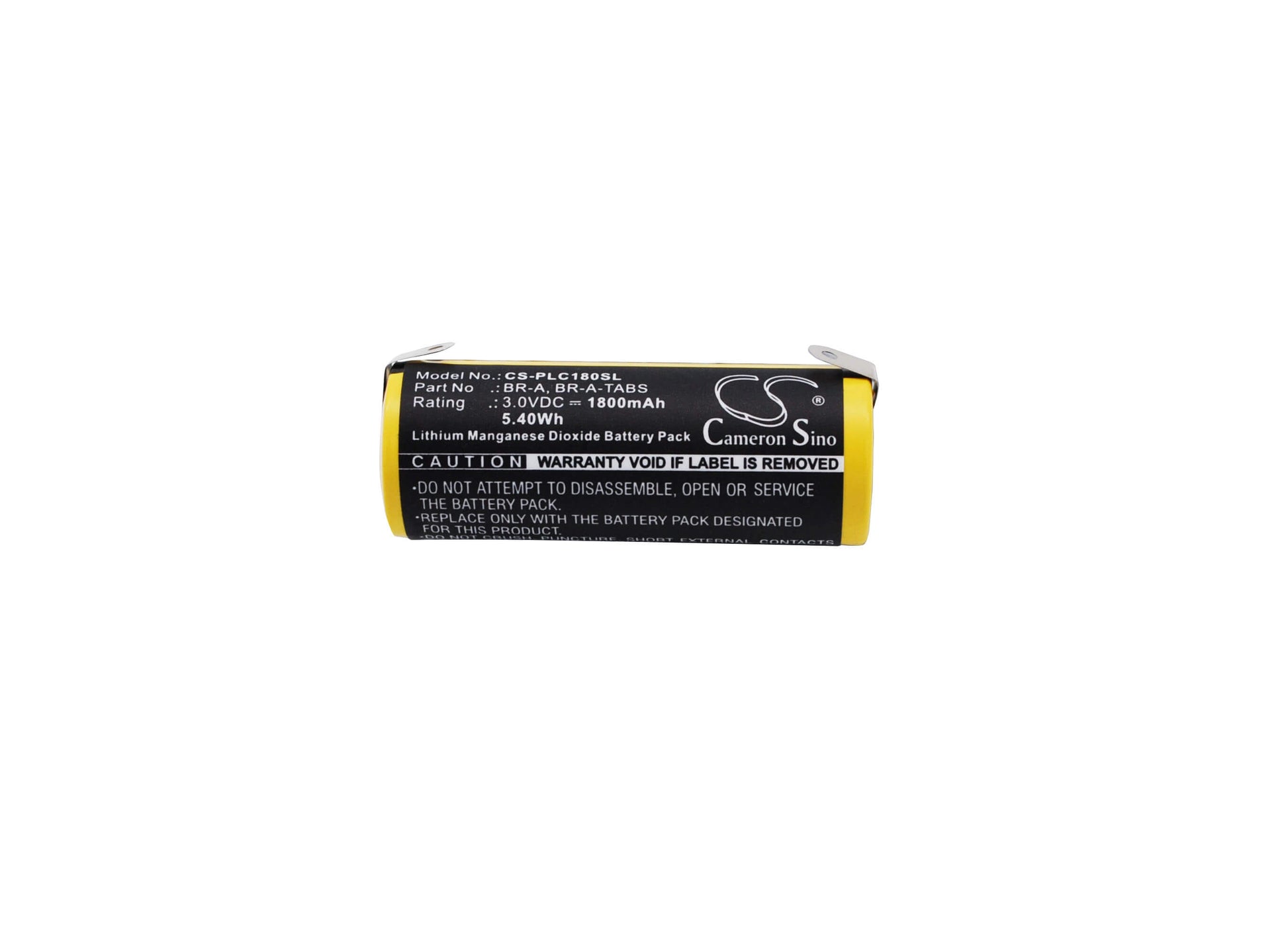 3.0V, 1800mAh, Li-MnO2 Battery fits Panasonic, Automated Meter Reading, Br-a, 5.4Wh