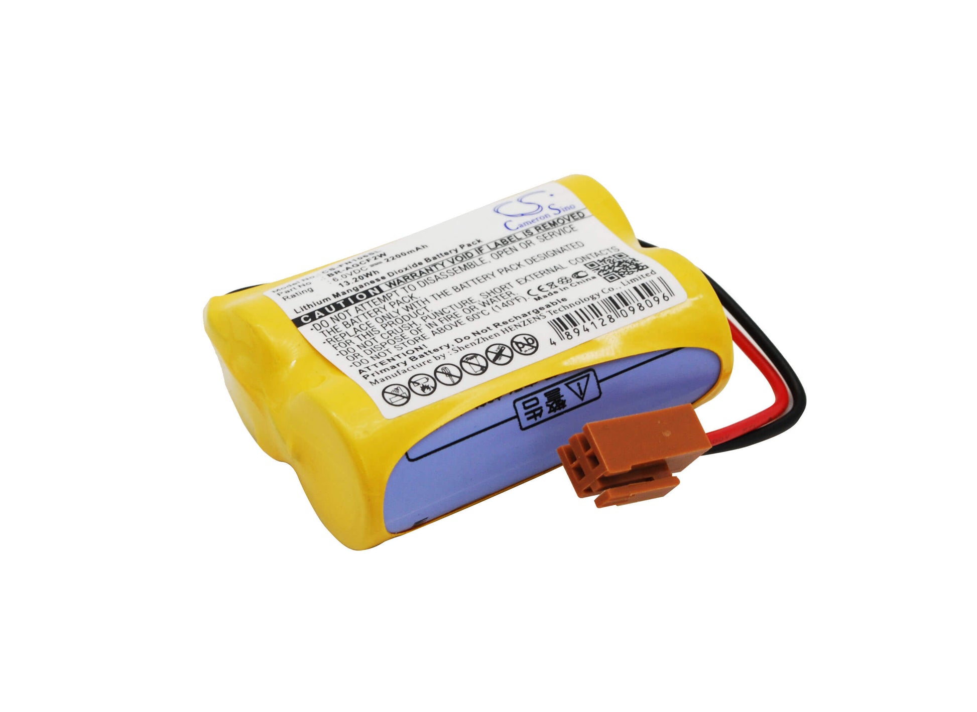 6.0V, 2200mAh, Li-MnO2 Battery fits Ge, A06b0177d106, A06b-0177-d106, 13.2Wh