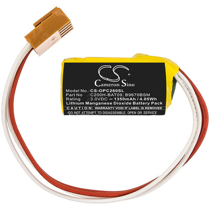 3.0V, 1350mAh, Li-MnO2 Battery fits Omron, C200, C200h, 4.05Wh