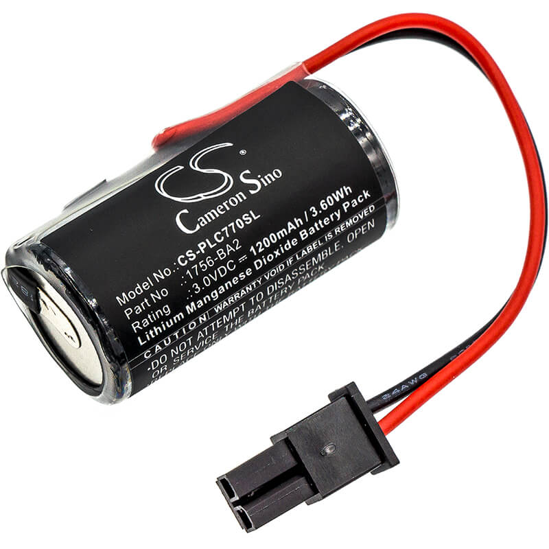 3.0V, 1200mAh, Li-MnO2 Battery fits Allen Bradley, (series B) 1756-l61s, (series B) 1756-l62/b, 3.6Wh