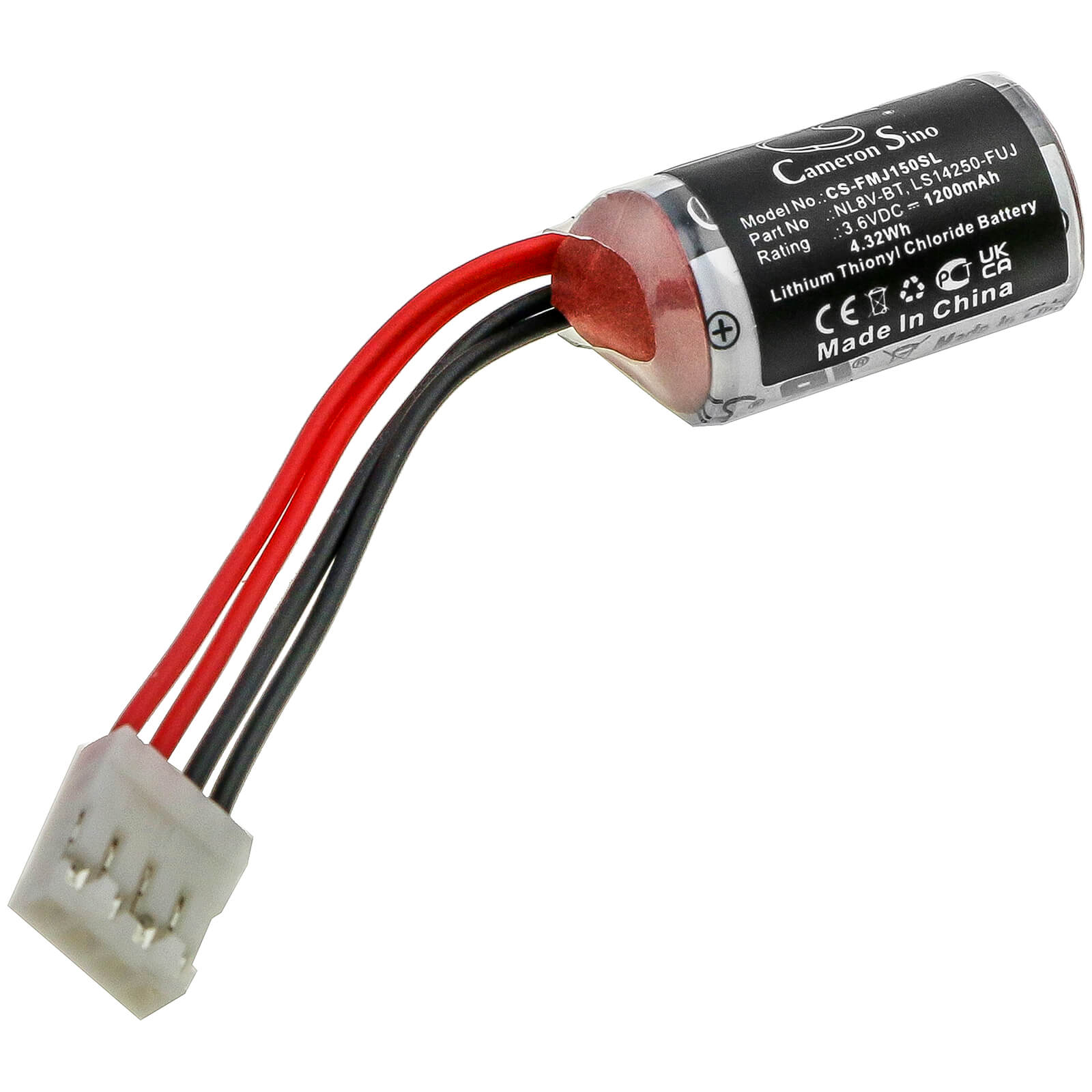 3.6V, 1200mAh, Li-SOCl2 Battery fits Fuji Electric, Micrex-f140s, Micrex-f150s, 4.32Wh