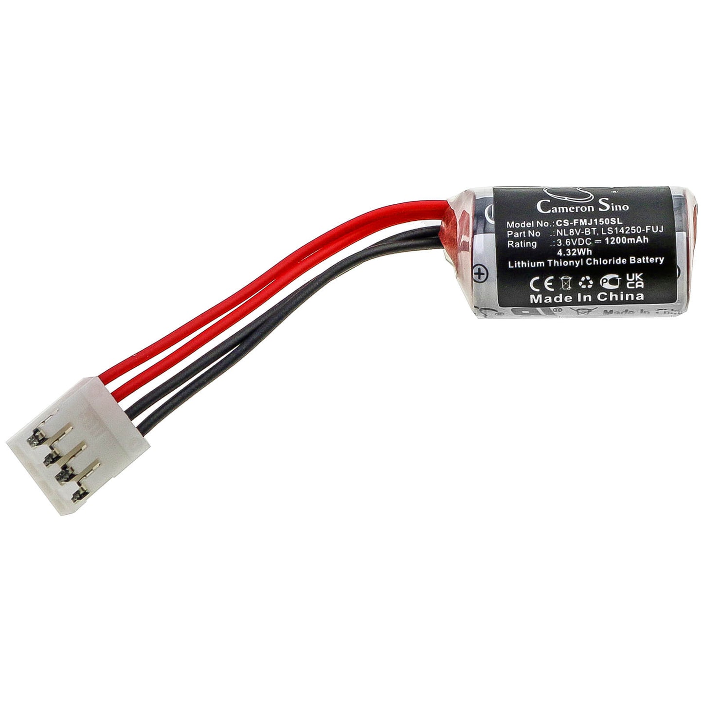 3.6V, 1200mAh, Li-SOCl2 Battery fits Fuji Electric, Micrex-f140s, Micrex-f150s, 4.32Wh
