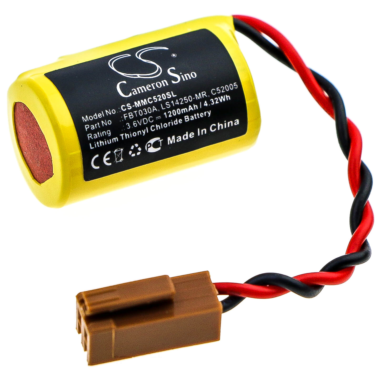 3.6V, 1200mAh, Li-SOCl2 Battery fits Xerox, 490 Printer, 980 Printer, 4.32Wh