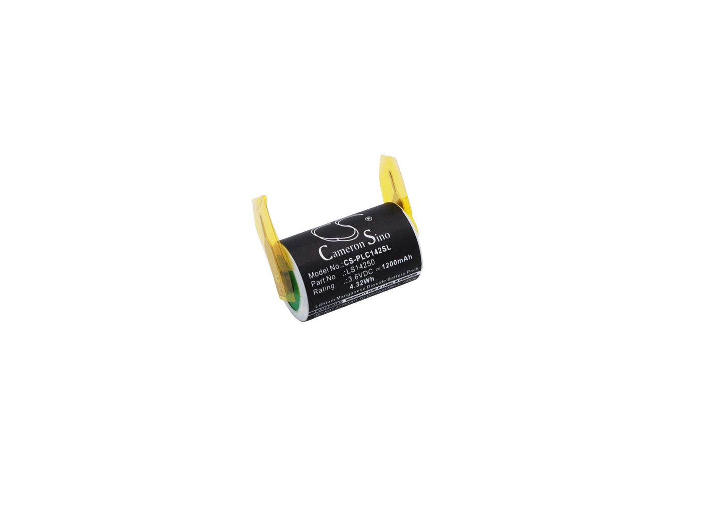 3.6V, 1200mAh, Li-MnO2 Battery fits Saft, Ls14250, 4.32Wh