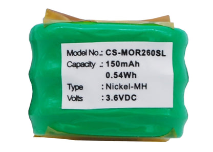 3.6V, 150mAh, Ni-MH Battery fits Motorola, Pmb3.6b, R2600, 0.54Wh
