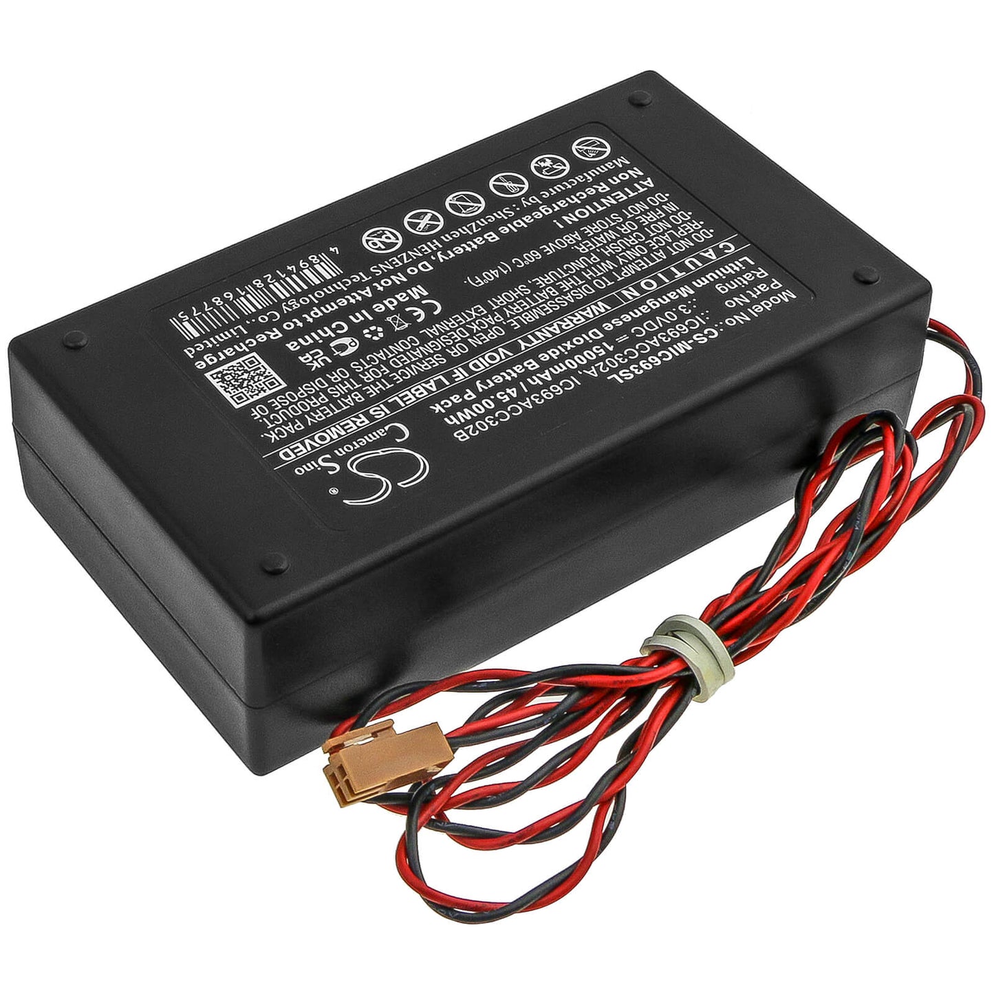 3.0V, 15000mAh, Li-MnO2 Battery fits Ge Fanuc, Ic693acc302a, Ic693acc302b, 45Wh