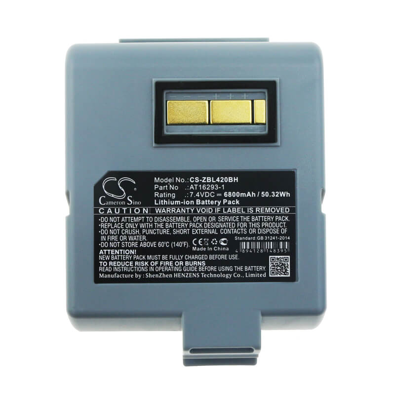 7.4V, 6800mAh, Li-ion Battery fits Zebra, Ql420, Ql420 Plus, 50.32Wh