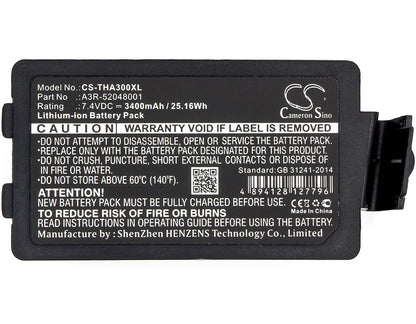 7.4V, 3400mAh, Li-ion Battery fits Tsc, Alpha 3r, 25.16Wh
