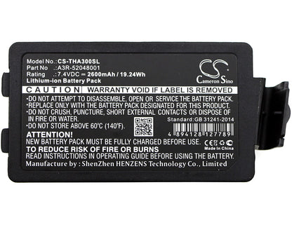 7.4V, 2600mAh, Li-ion Battery fits Tsc, Alpha 3r, 19.24Wh