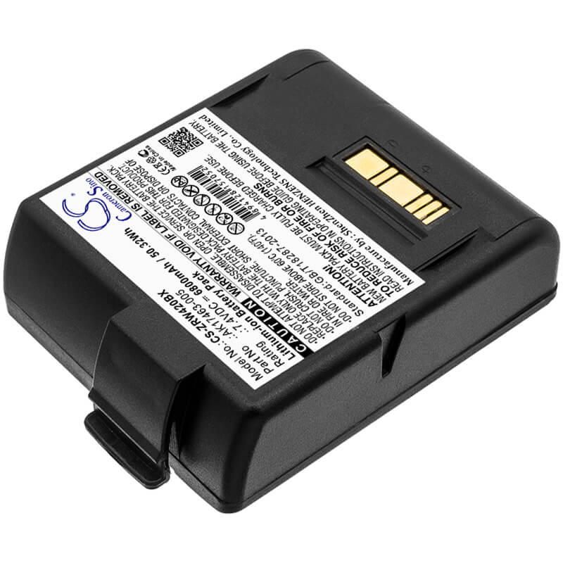 7.4V, 6800mAh, Li-ion Battery fits Zebra, L405, Rw420, 50.32Wh