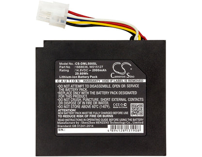 14.8V, 2000mAh, Li-ion Battery fits Dymo, Labelmanager 500ts, Labelmanager Pnp Wireless, 29.6Wh