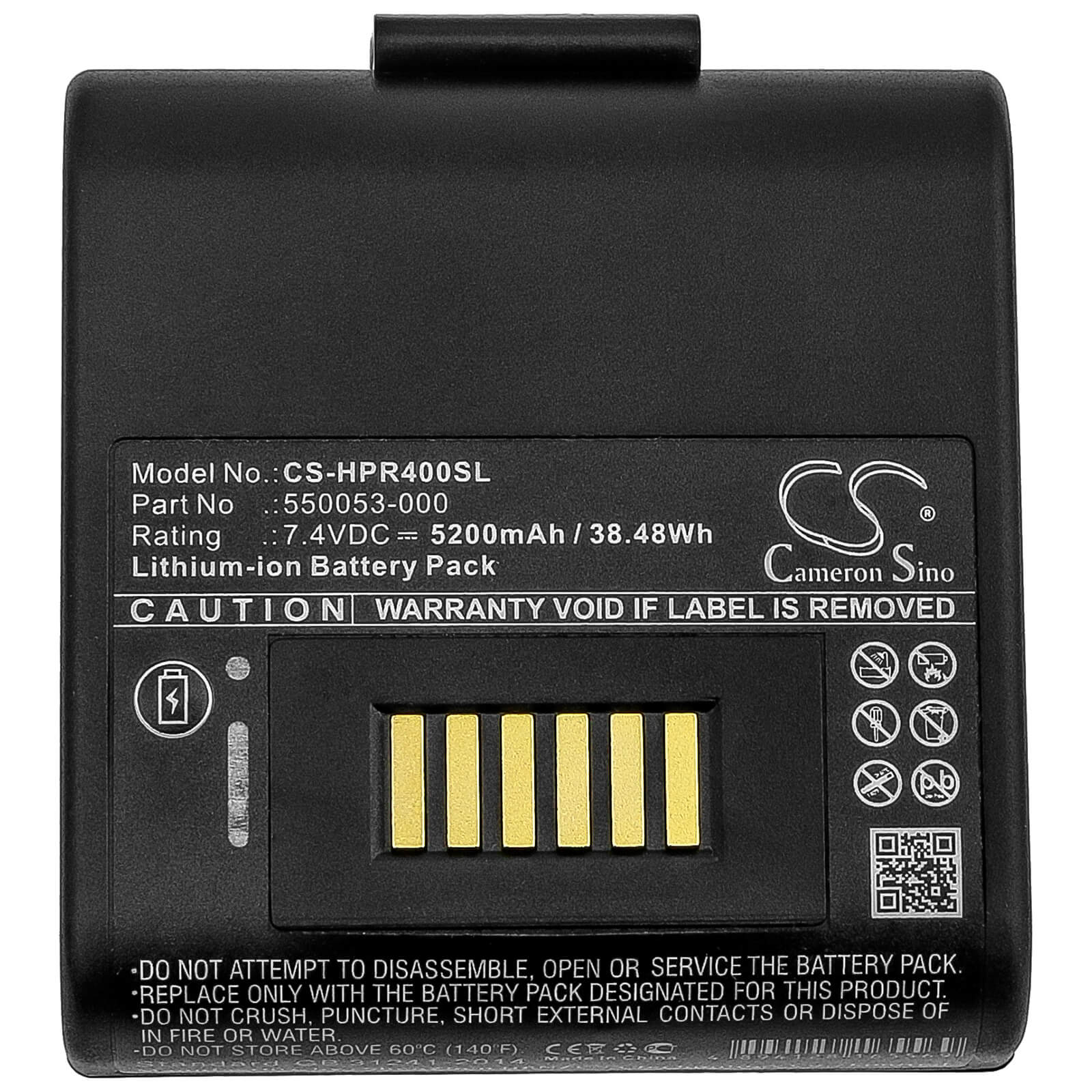 7.4V, 5200mAh, Li-ion Battery fits Honeywell, Rp4, 38.48Wh