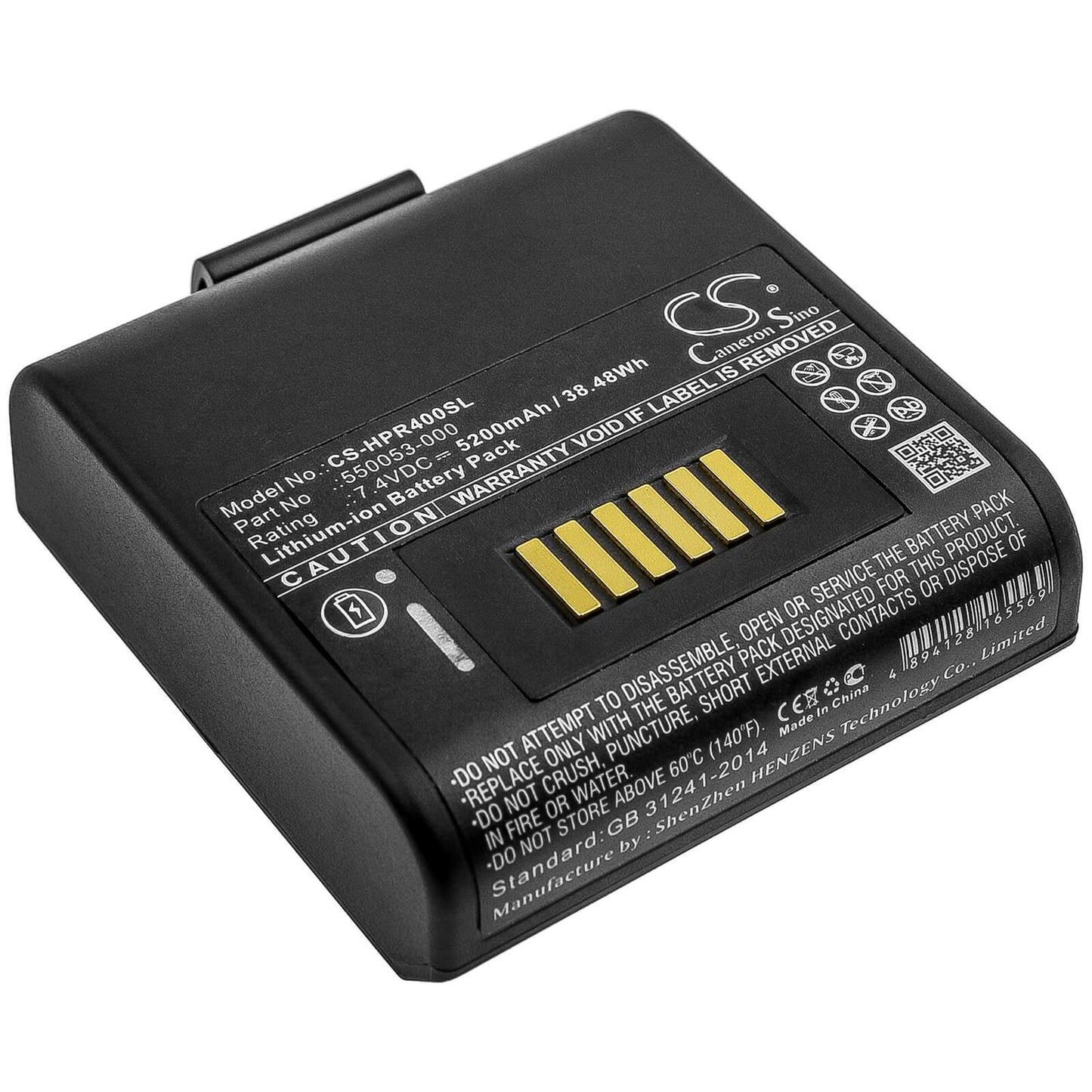 7.4V, 5200mAh, Li-ion Battery fits Intermec, Rp4, 38.48Wh