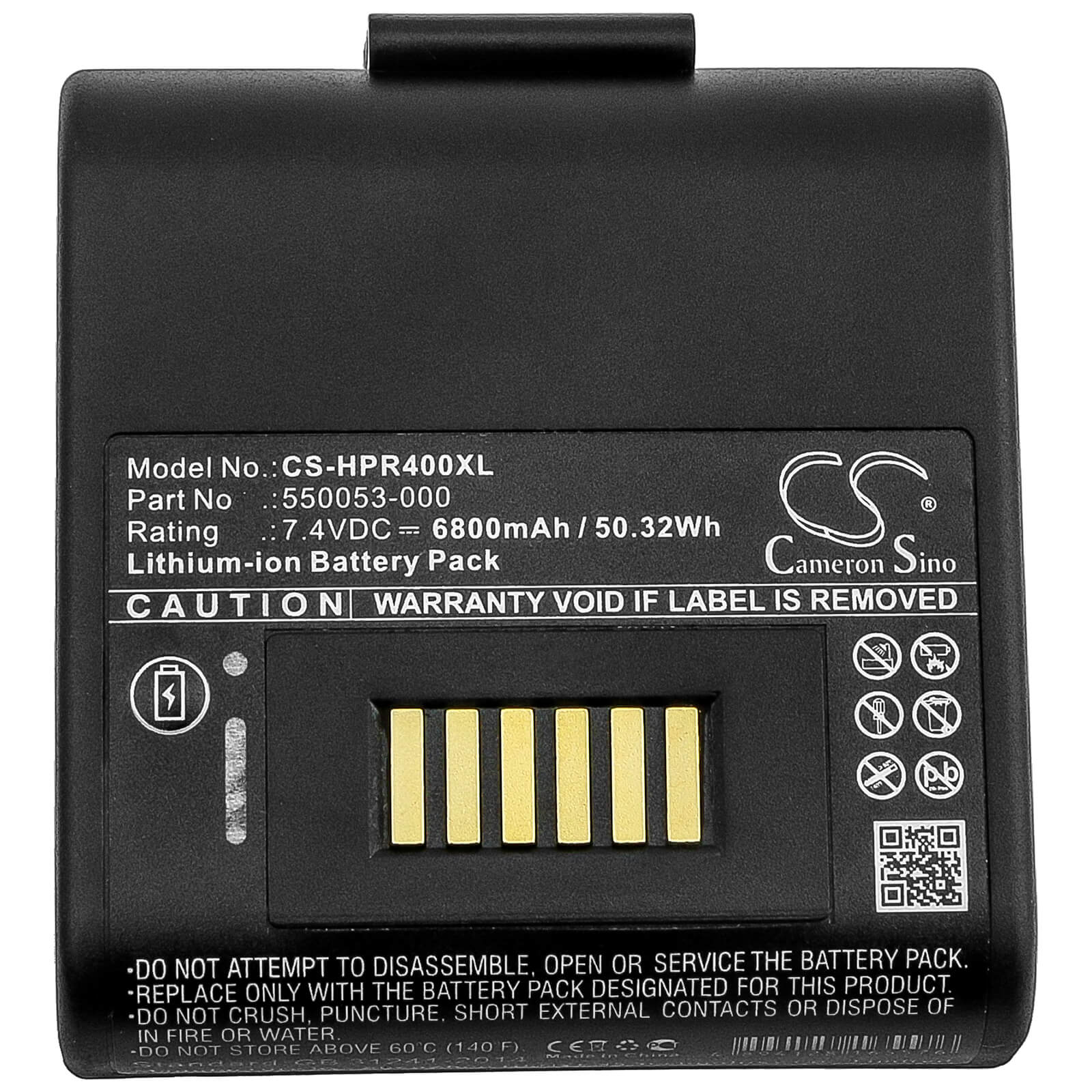 7.4V, 6800mAh, Li-ion Battery fits Honeywell, Rp4, 50.32Wh