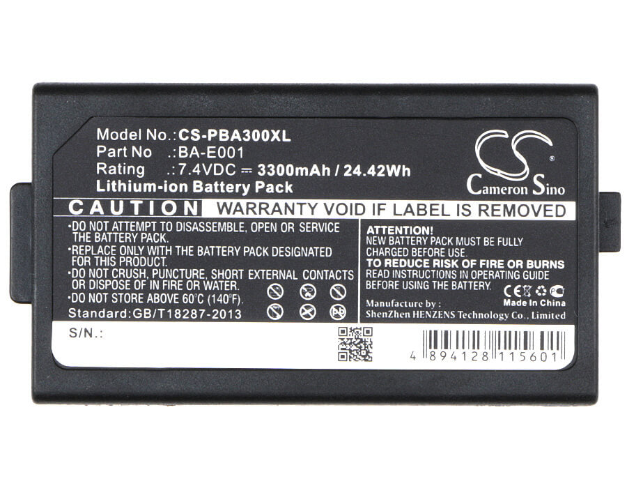 7.4V, 3300mAh, Li-ion Battery fits Brother, Pt-e300, Pt-e500, 24.42Wh