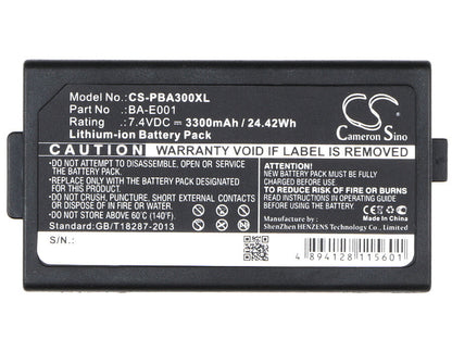 7.4V, 3300mAh, Li-ion Battery fits Brother, Pt-e300, Pt-e500, 24.42Wh