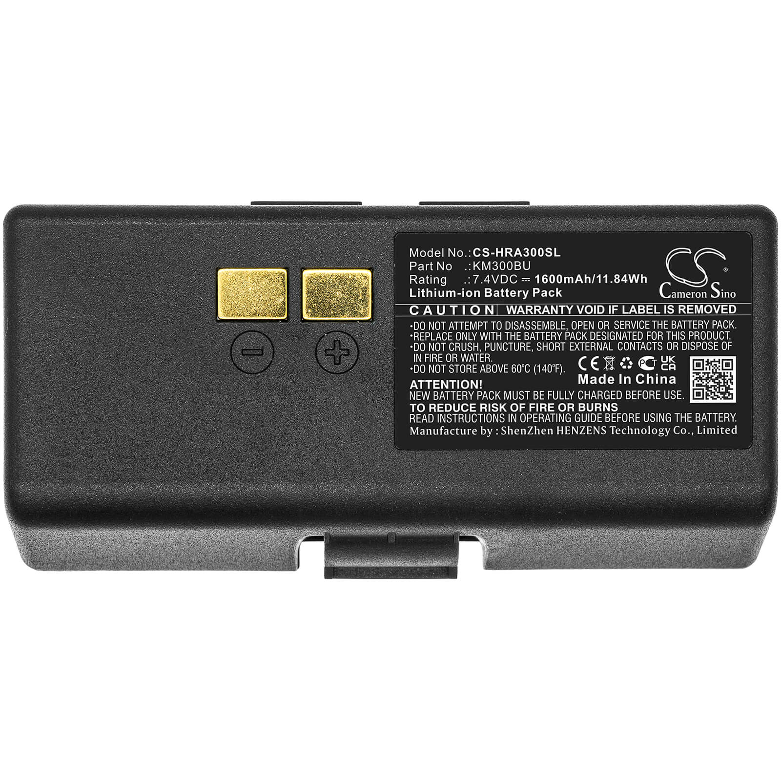 7.4V, 1600mAh, Li-ion Battery fits Hprt, A300, A318, 11.84Wh