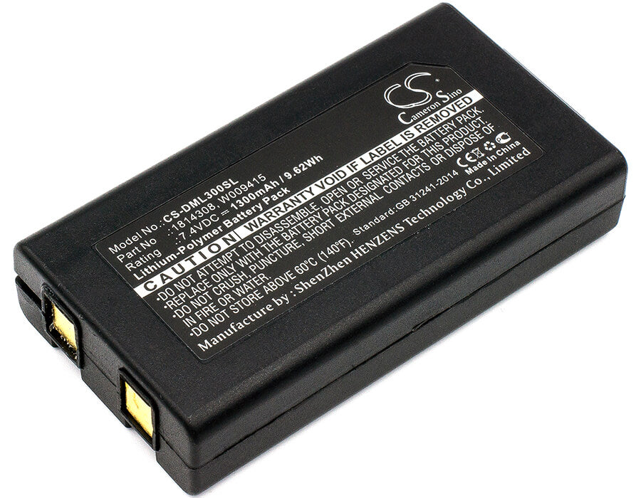 7.4V, 1300mAh, Li-Polymer Battery fits Dymo, 1982171, Labelmanager 500ts, 9.62Wh