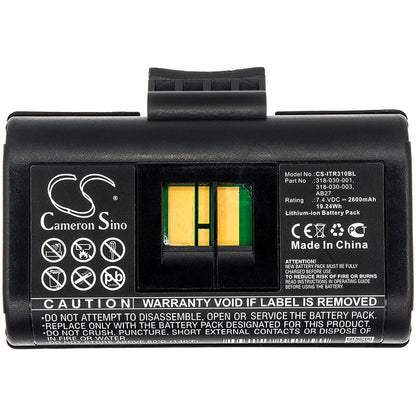 7.4V, 2600mAh, Li-ion Battery fits Intermec, Pb21, Pb22, 19.24Wh