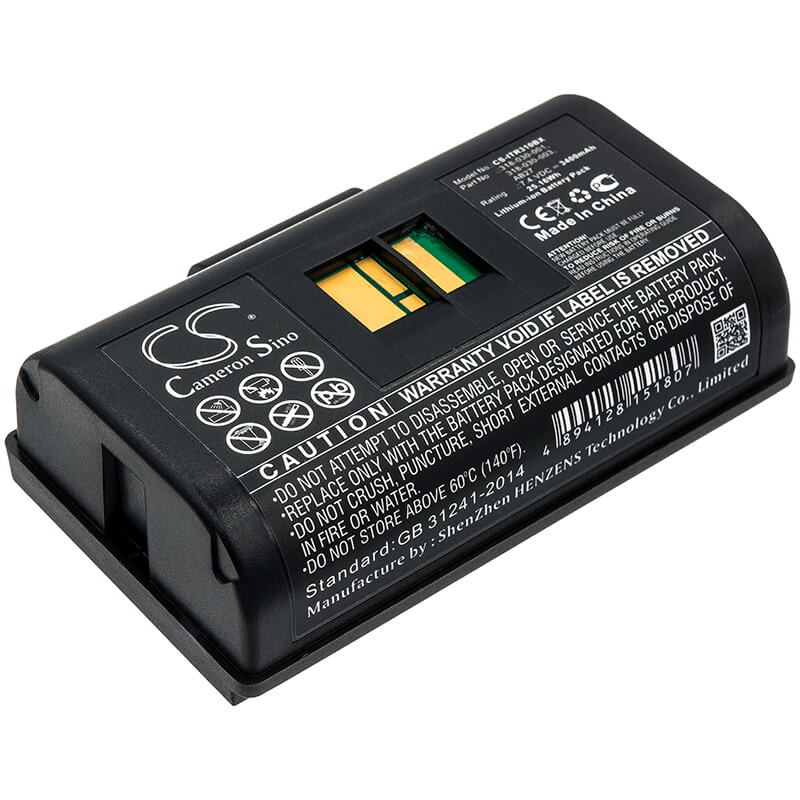 7.4V, 3400mAh, Li-ion Battery fits Intermec, Pb21, Pb22, 25.16Wh