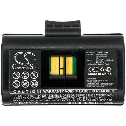 7.4V, 3400mAh, Li-ion Battery fits Intermec, Pb21, Pb22, 25.16Wh
