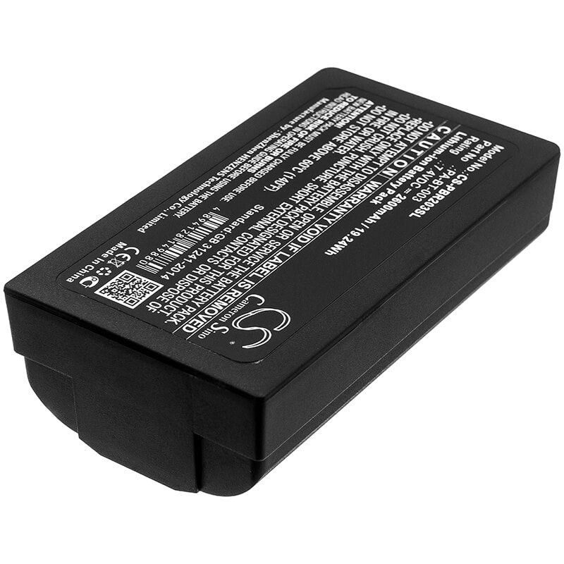 7.4V, 2600mAh, Li-ion Battery fits Brother, Rj-2030, Rj-2050, 19.24Wh