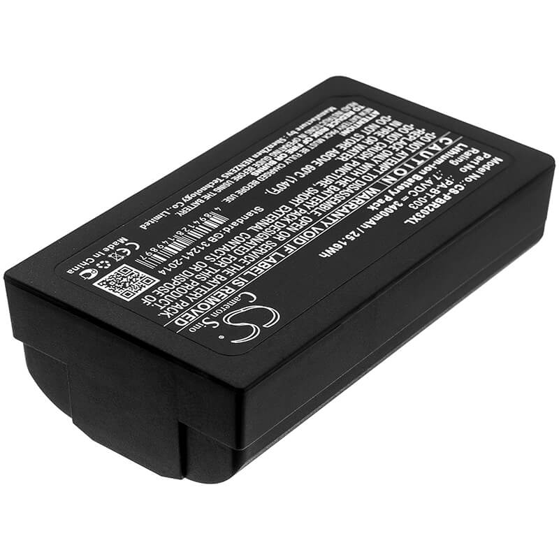 7.4V, 3400mAh, Li-ion Battery fits Brother, Rj-2030, Rj-2050, 25.16Wh