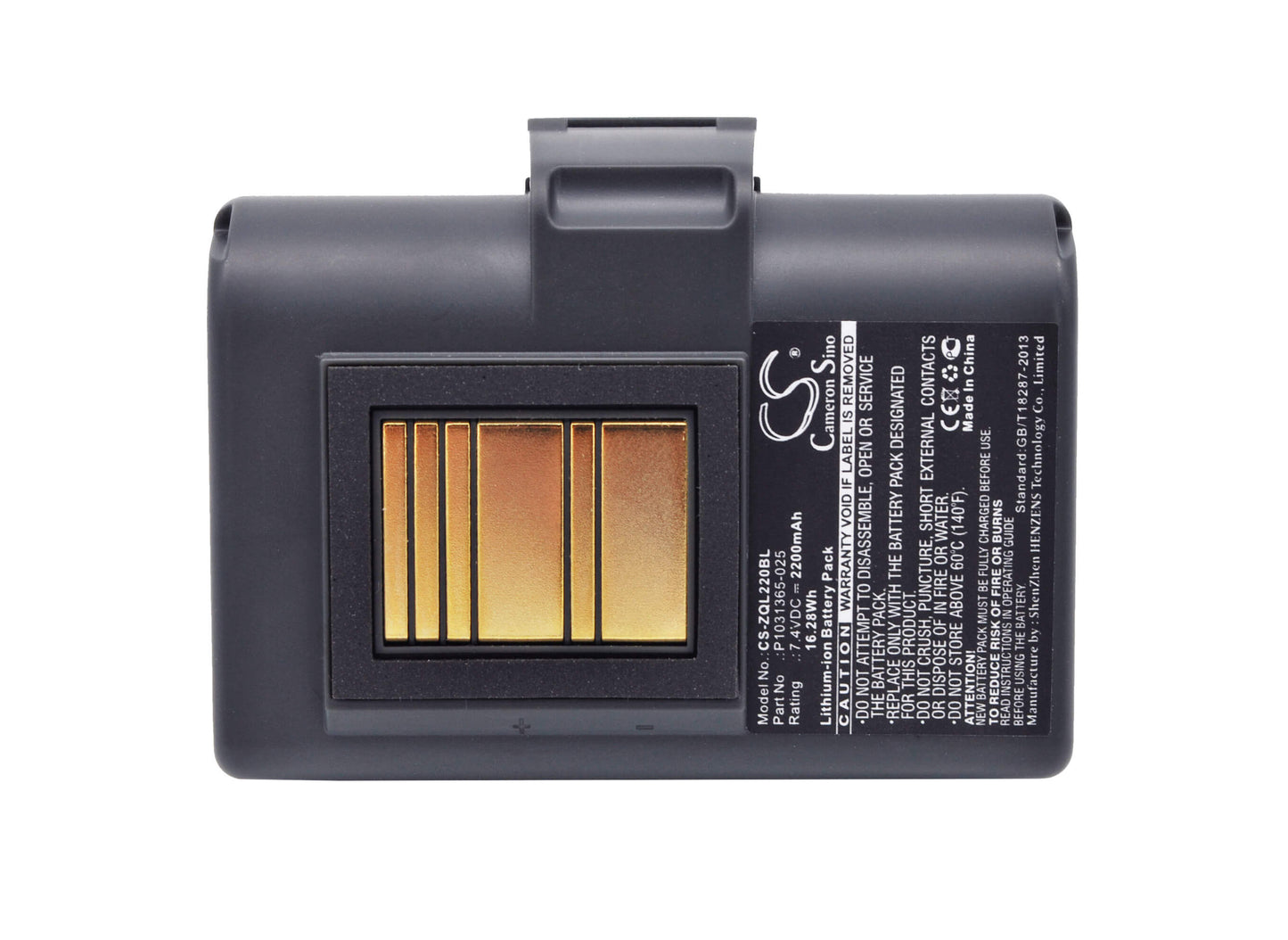 7.4V, 2200mAh, Li-ion Battery fits Zebra, Qln220, Qln220hc, 16.28Wh