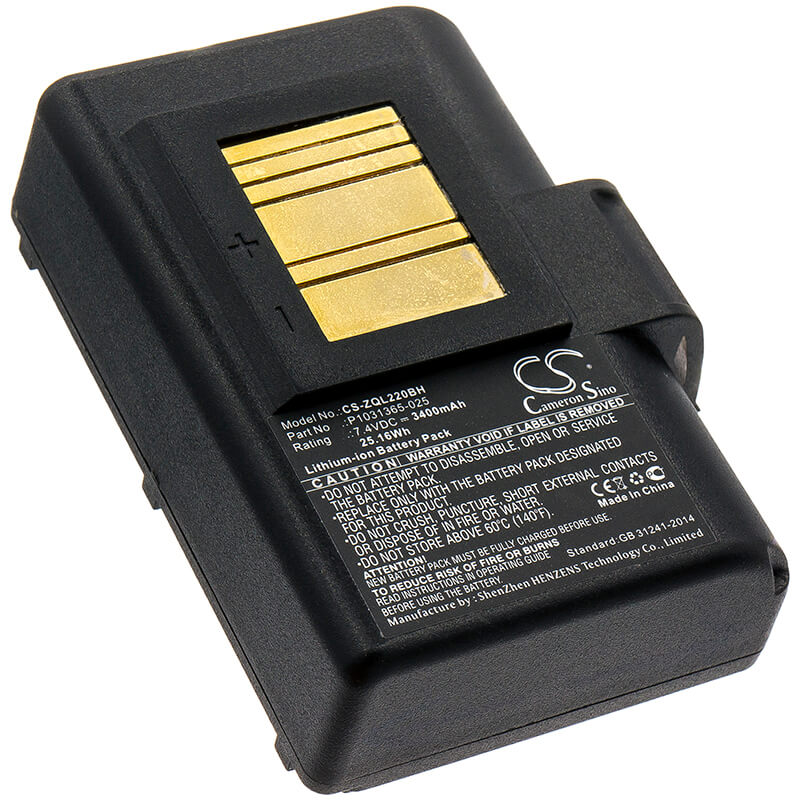 7.4V, 3400mAh, Li-ion Battery fits Zebra, Qln220, Qln220hc, 25.16Wh
