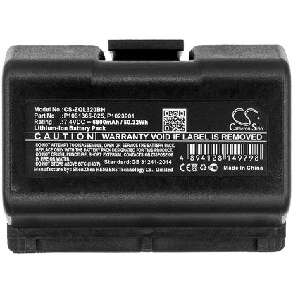 7.4V, 6800mAh, Li-ion Battery fits Zebra, Qln220, Qln220hc, 50.32Wh