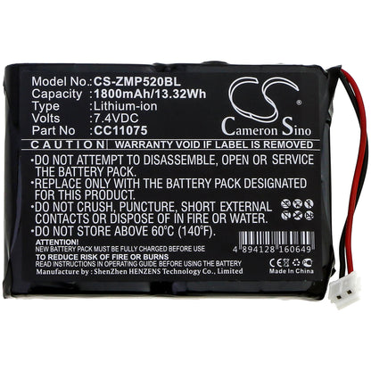 7.4V, 1800mAh, Li-ion Battery fits Monarch, Mp5020, Mp5022, 13.32Wh