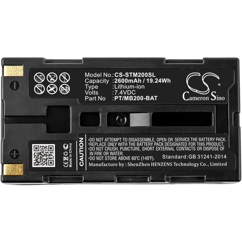 7.4V, 2600mAh, Li-ion Battery fits Sato, Mb200, Mb200i, 19.24Wh