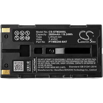 7.4V, 2600mAh, Li-ion Battery fits Sato, Mb200, Mb200i, 19.24Wh