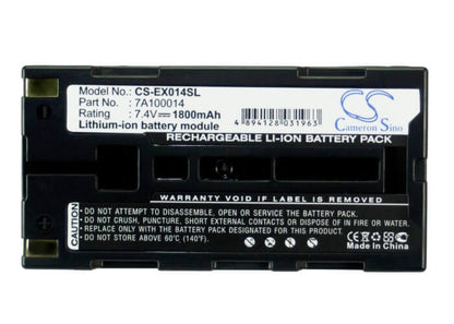 7.4V, 1800mAh, Li-ion Battery fits Oneil, Andes 3, Apex 2, 13.32Wh