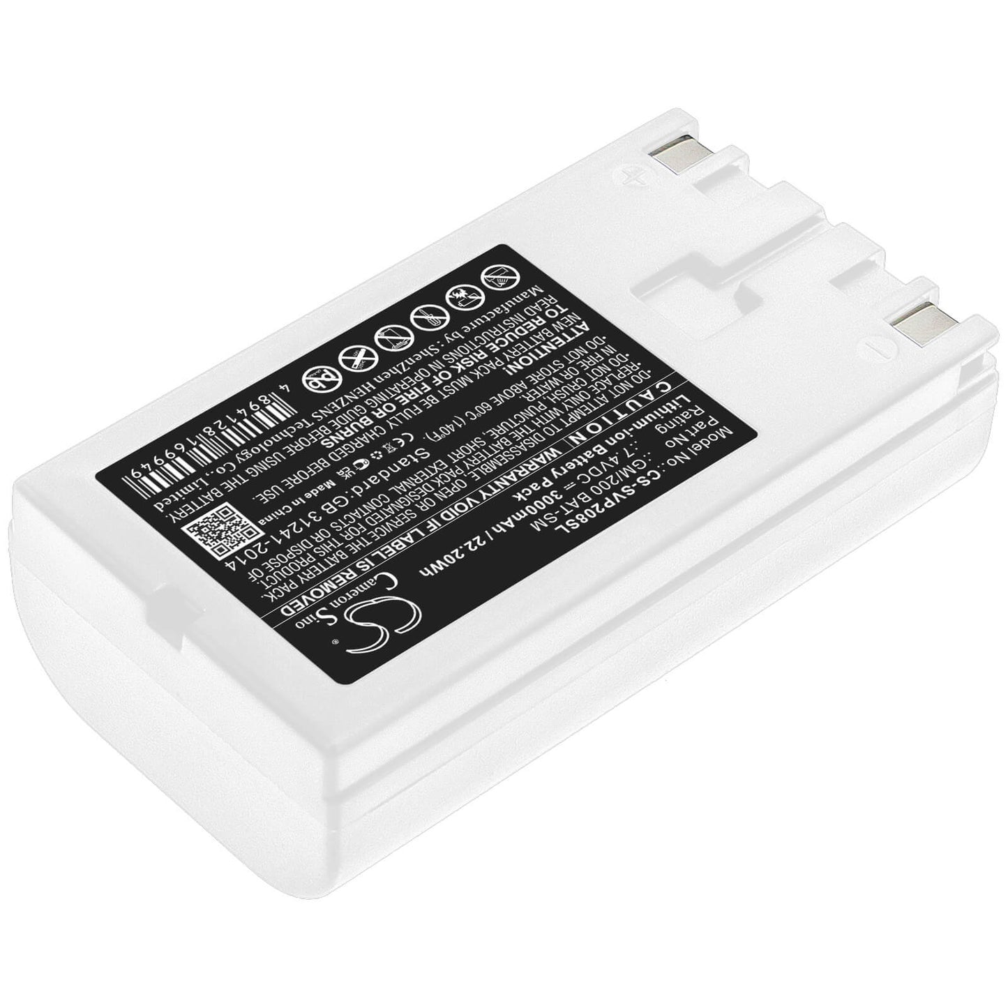 7.4V, 3000mAh, Li-ion Battery fits Sato, Pw208, Pw2nx, 22.2Wh