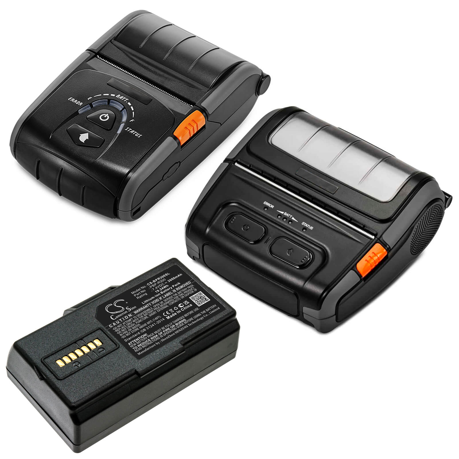 7.4V, 2600mAh, Li-ion Battery fits Bixolon, Spp-r300, Spp-r310, 19.24Wh