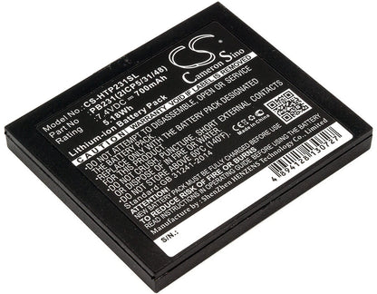 7.4V, 700mAh, Li-ion Battery fits Hiti, Pringo P231, Pringo P231 Photo Printer, 5.18Wh
